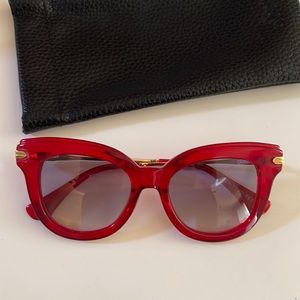 Sonix red sunglasses with gold details